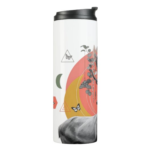 Mystic Deer Collage Thermosbeker (Gedraaid links)