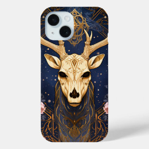 Mystic Deer Stag met Antler Witchy Dark Academia iPhone 15 Case