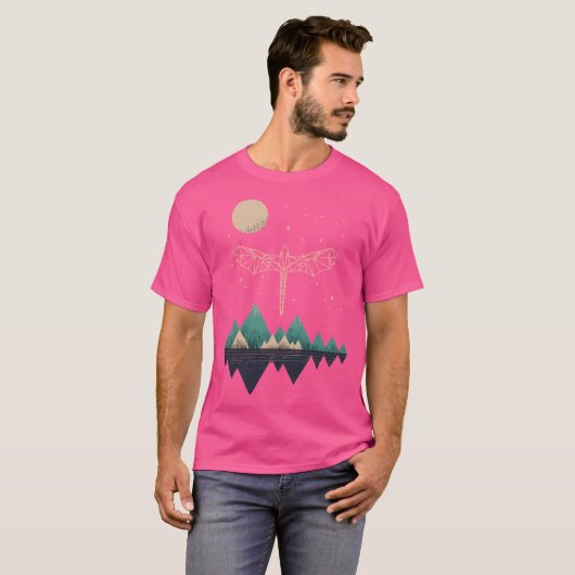 Mystic Dragon - Geometrische Dragon Abstracte Berg T-shirt (Voorkant volledig)