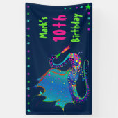 Mystic Dragon in Kaleidoscope Collectie Birthday Spandoek (Verticaal)