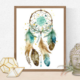 Mystic Dreamcatcher Spirituele Metafysische Yoga Foto Afdruk