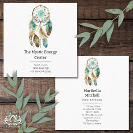 Mystic Dreamcatcher Spirituele Metafysische Yoga Vierkante Visitekaartje