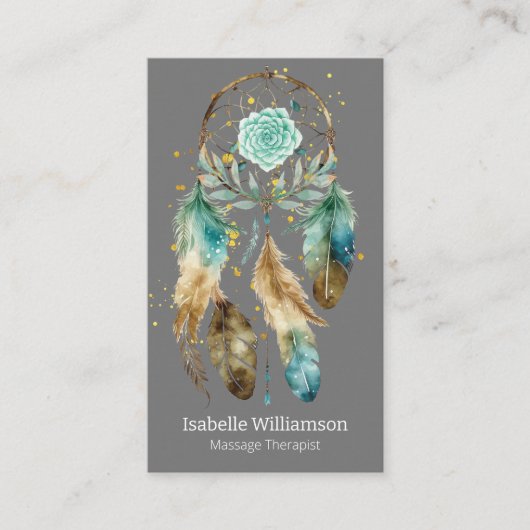 Mystic Dreamcatcher Spirituele Metafysische Yoga Visitekaartje (Voorkant)