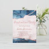 Mystic Elegance | Blauwe roze gewas-graduPartij Kaart (Staand voorkant)