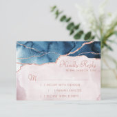 Mystic Elegance | Blauwgroen blauw model Blush roz RSVP Kaartje (Staand voorkant)