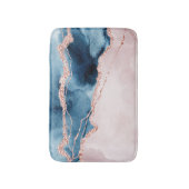 Mystic Elegance | Blauwgroen Blauwe en Roos Gouden Badmat (Voorkant Verticaal)