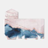 Mystic Elegance | Blauwgroen Blauwe en Roos Gouden Bedankdoosjes (Uitgevouwen)