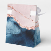 Mystic Elegance | Blauwgroen Blauwe en Roos Gouden Bedankdoosjes (Achterkant)