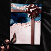 Mystic Elegance | Blauwgroen Blauwe en Roos Gouden Cadeaupapier