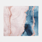 Mystic Elegance | Blauwgroen Blauwe en Roos Gouden Fleece Deken (Voorkant (Horizontaal))