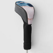 Mystic Elegance | Blauwgroen Blauwe en Roos Gouden Golfheadcover (Schuin)