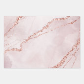 Mystic Elegance | Blauwgroen Blauwe en Roos Gouden Inpakpapier Vel (Voorkant 2)