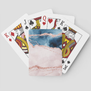 Mystic Elegance   Blauwgroen Blauwe en Roos Gouden Pokerkaarten
