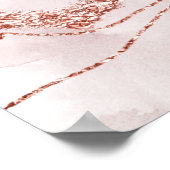 Mystic Elegance | Blauwgroen Blauwe en Roos Gouden Poster (Hoek)