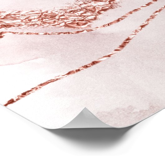 Mystic Elegance | Blauwgroen Blauwe en Roos Gouden Poster (Hoek)