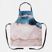 Mystic Elegance | Blauwgroen Blauwe en Roos Gouden Schort (Voorkant)