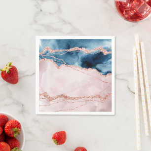 Mystic Elegance   Blauwgroen Blauwe en Roos Gouden Servet