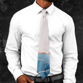 Mystic Elegance | Blauwgroen Blauwe en Roos Gouden Stropdas