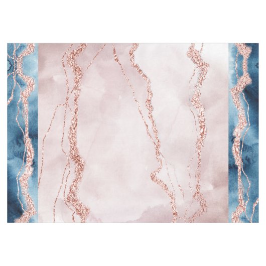 Mystic Elegance | Blauwgroen Blauwe en Roos Gouden Tafelkleed (Voorkant (Horizontaal))