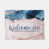 Mystic Elegance | Blauwgroen perspagaat Welkomstwo Deurmat (Voorkant)