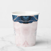 Mystic Elegance | Monogram Blauwgroen Blush Pink A Papieren Bekers (Links)