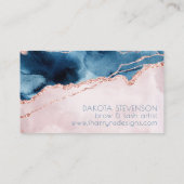 Mystic Elegance | Monogram Blauwgroen Blush Pink A Visitekaartje (Achterkant)