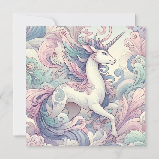 Mystic Elegance: Pastel Kirin fluistert Kaart (Voorkant)