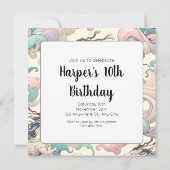 Mystic Elegance: Pastel Kirin fluistert Kaart (Achterkant)