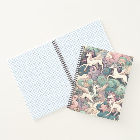 Mystic Elegance: Pastel Kirin fluistert Notitieboek (Binnen)