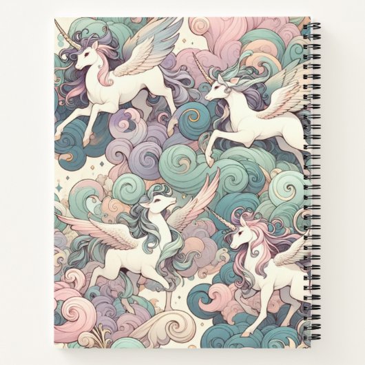 Mystic Elegance: Pastel Kirin fluistert Notitieboek (Achterkant)