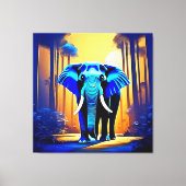 Mystic Elephant: Sunset Forest-reis Canvas Afdruk (Voorkant)