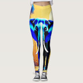 Mystic Elephant: Sunset Forest-reis Leggings (Voorkant)