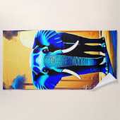 Mystic Elephant: Sunset Forest-reis Strandlaken (Voorkant)