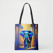 Mystic Elephant: Sunset Forest-reis Tote Bag (Voorkant)