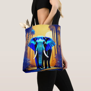Mystic Elephant: Sunset Forest-reis Tote Bag