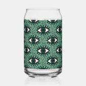 "Mystic Emerald Eyes" - Psychedelic Swirl Seamless Blikvorm Glas (Achterkant)