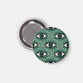 "Mystic Emerald Eyes" - Psychedelic Swirl Seamless Magneet (Voorkant / Achterkant)
