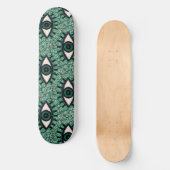 "Mystic Emerald Eyes" - Psychedelic Swirl Seamless Persoonlijk Skateboard (Voorkant)