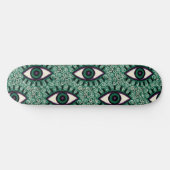 "Mystic Emerald Eyes" - Psychedelic Swirl Seamless Persoonlijk Skateboard (Horizontaal)