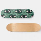 "Mystic Emerald Eyes" - Psychedelic Swirl Seamless Persoonlijk Skateboard (Horizontaal)