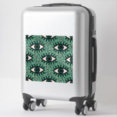 "Mystic Emerald Eyes" - Psychedelic Swirl Seamless Sticker (Koffer)