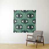 "Mystic Emerald Eyes" - Psychedelic Swirl Seamless Wandkleed (In situ)