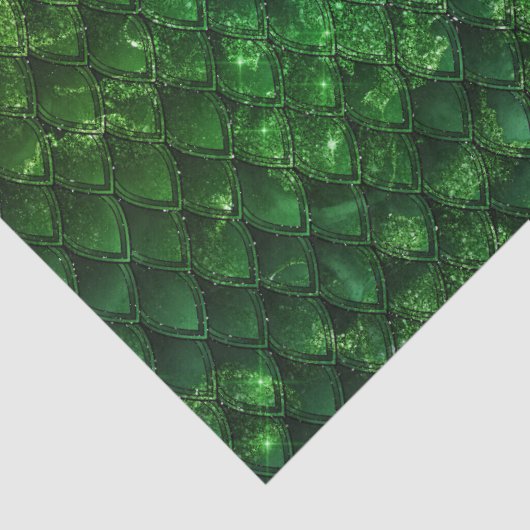 Mystic Emerald Fantasy Green Dragon Scale Pattern Tissuepapier (Detail)