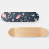 Mystic Esoteric Pink Evil Eye Hand Potion Navy Persoonlijk Skateboard (Horizontaal)