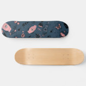 Mystic Esoteric Pink Evil Eye Hand Potion Navy Persoonlijk Skateboard (Horizontaal)