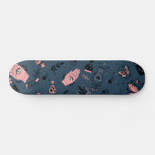 Mystic Esoteric Pink Evil Eye Hand Potion Navy Persoonlijk Skateboard (Horizontaal)