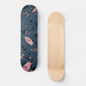 Mystic Esoteric Pink Evil Eye Hand Potion Navy Persoonlijk Skateboard (Voorkant)