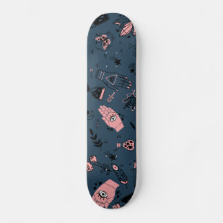 Mystic Esoteric Pink Evil Eye Hand Potion Navy Persoonlijk Skateboard