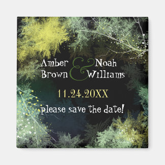 Mystic Evening Forest Wedding Save the Date Magneet