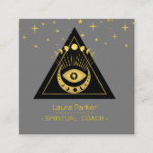 Mystic Eye Boho Celestial Moon Energy Healer Vierkante Visitekaartje (Voorkant)